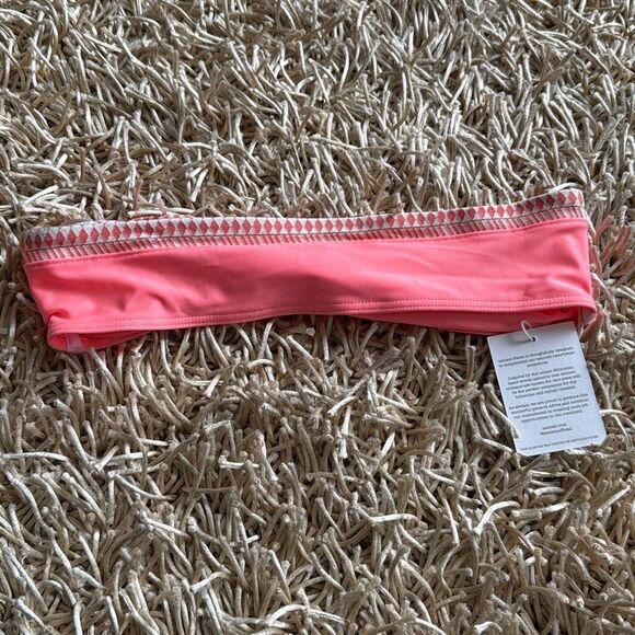 Lemlem Lena Bandeau Bikini Top in Coral Size M - Picture 7 of 7